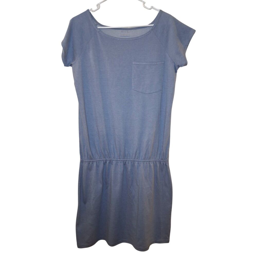 Columbia Women's Light Large Blue Casual Dress Cap Sleeves Lightweight Pocket